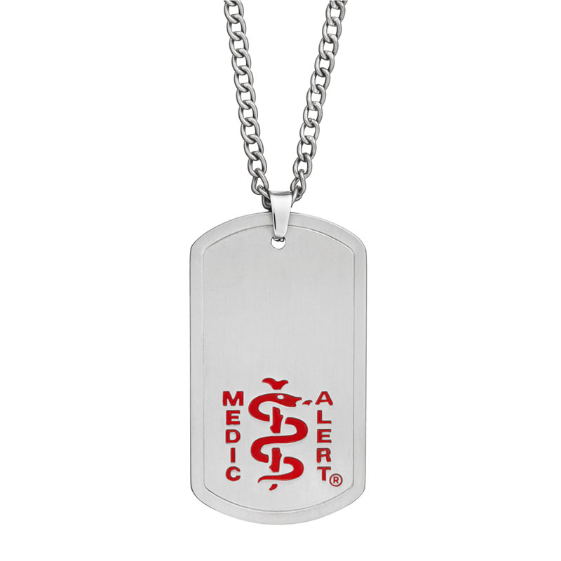 Unicorn Medic Alert Dog Tag Necklace in Silver and Magic